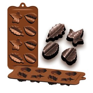MOLDE PARA BOMBONS SILICONE COM FORMA DE FOLHAS IBILI