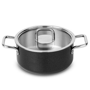 CAÇAROLA COM ASAS COMFORT GLASS BLACK SILAMPOS