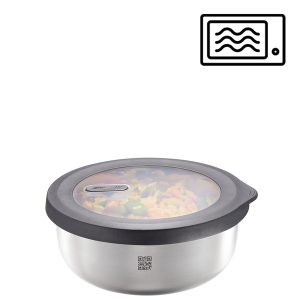 CAIXA REDONDA PARA ALIMENTOS AÇO INOX PROVIDO 1000 ML GEFU
