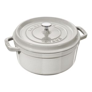 COCOTTE FERRO FUNDIDO REDONDA BRANCO TRUFADO STAUB