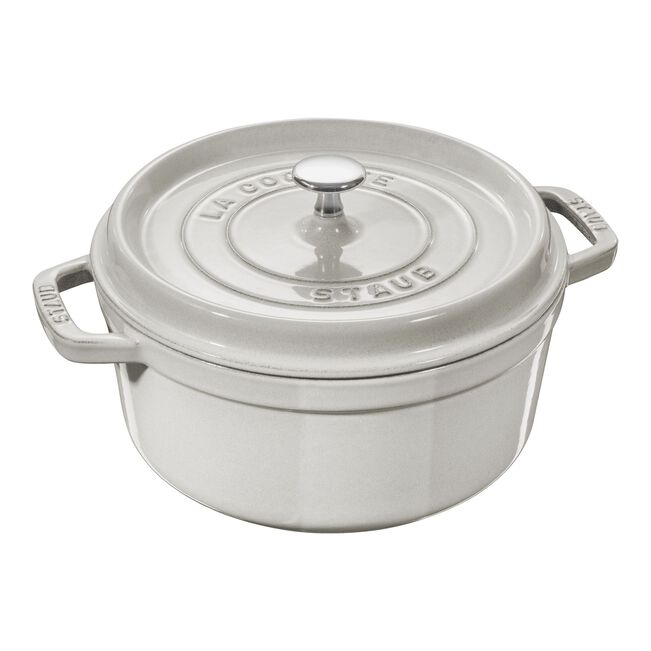 COCOTTE FERRO FUNDIDO REDONDA BRANCO TRUFADO STAUB