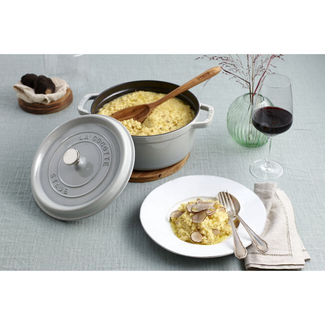 COCOTTE FERRO FUNDIDO REDONDA BRANCO TRUFADO STAUB - Image 5