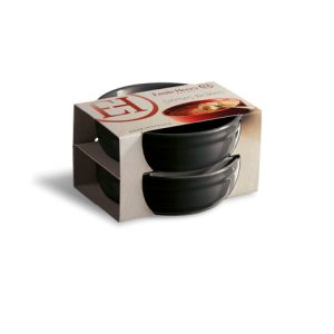 SET 2 PRATOS CRÈME BRULÉE 13 CM PRETO FUSAIN EMILE HENRY