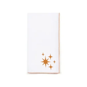 Roupa de mesa Nazaré branca, em algodão, com estrelas bordadas